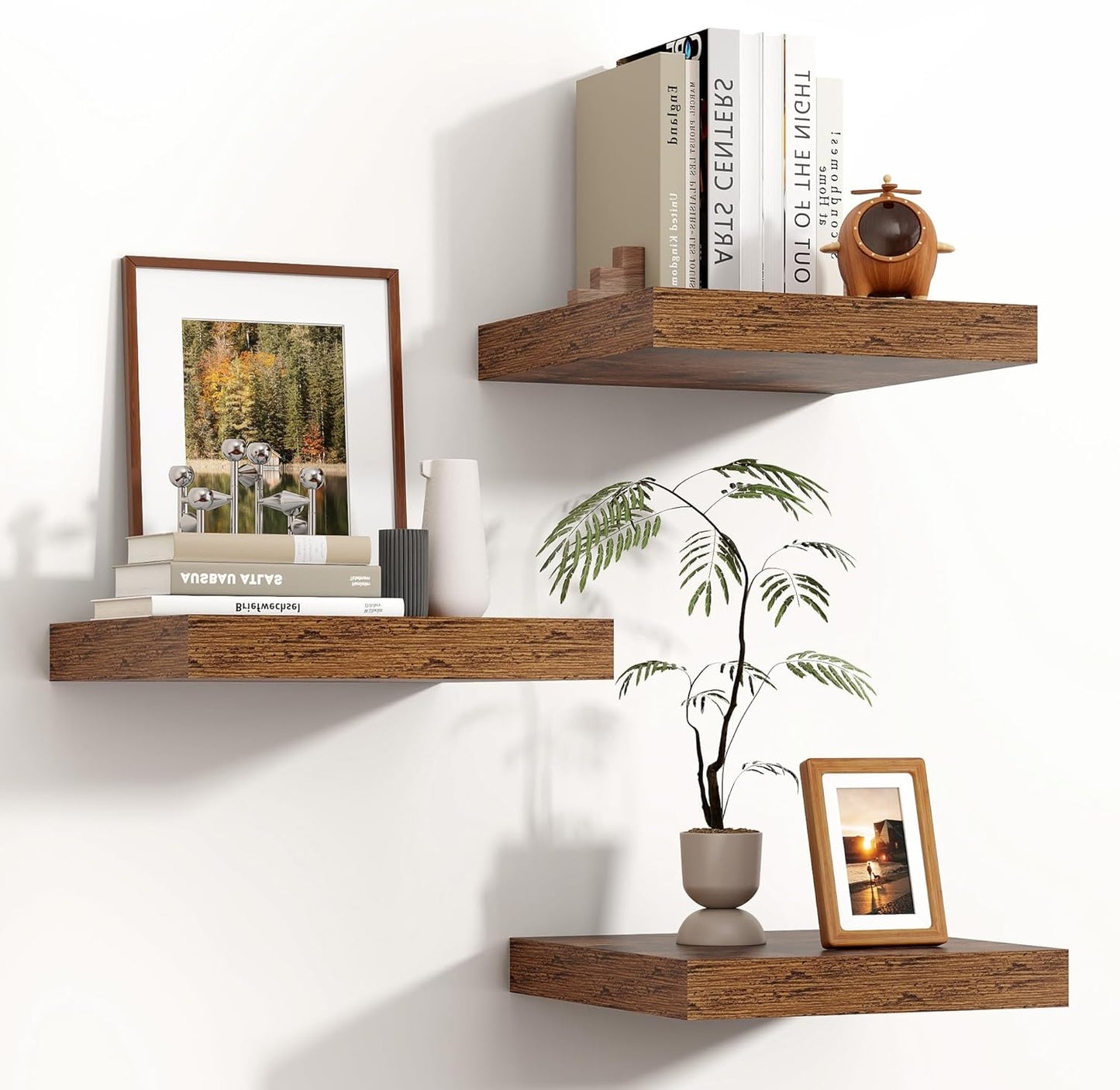 Venusmiles 9 Inch Deep Wall Display Floating Storage Shelves