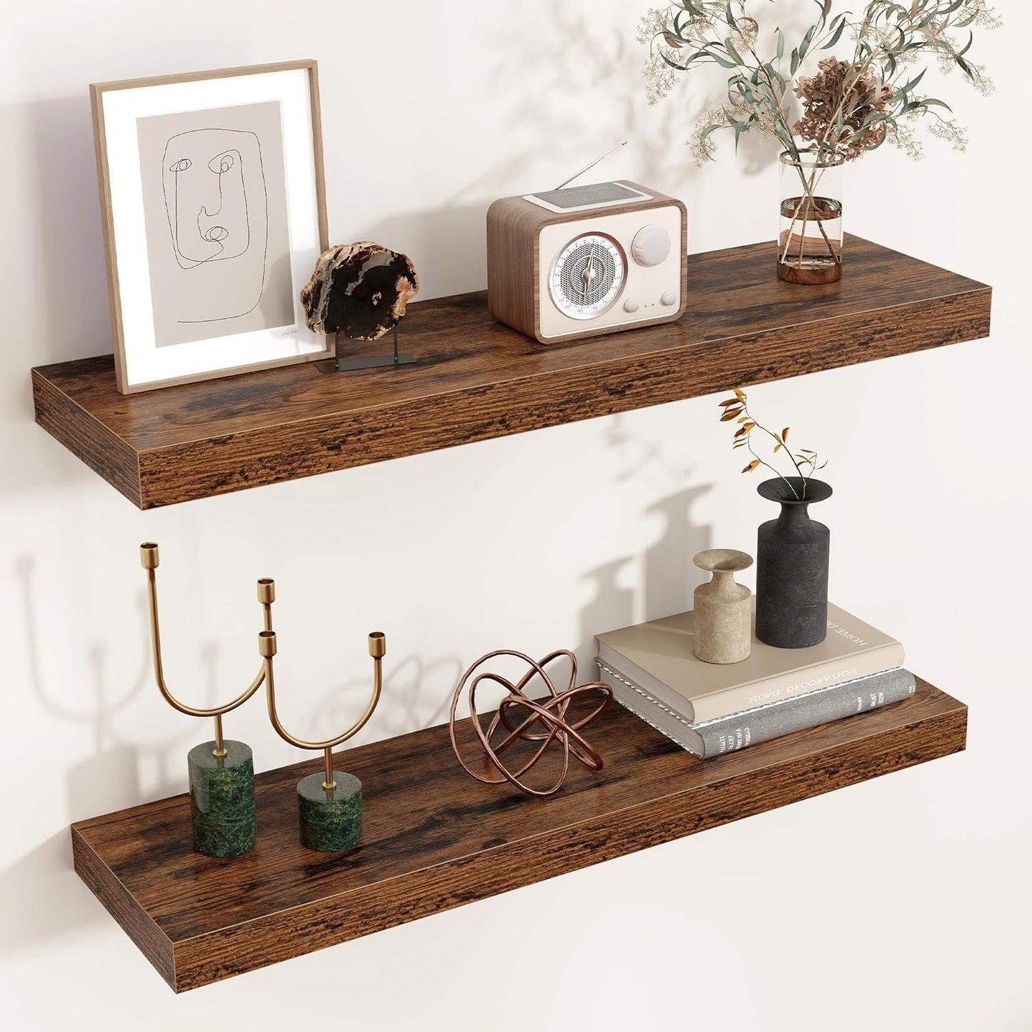 Venusmiles 9 Inch Deep Wall Display Floating Storage Shelves
