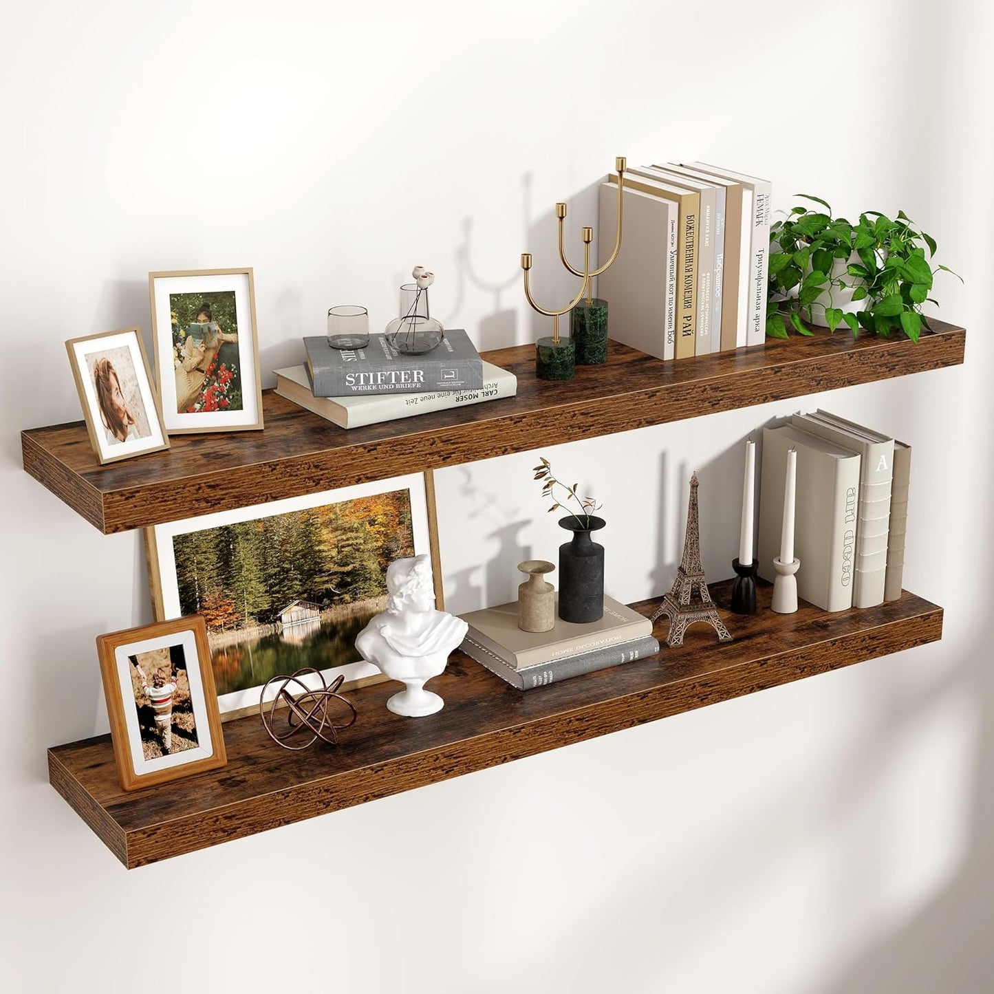 Venusmiles 9 Inch Deep Wall Display Floating Storage Shelves