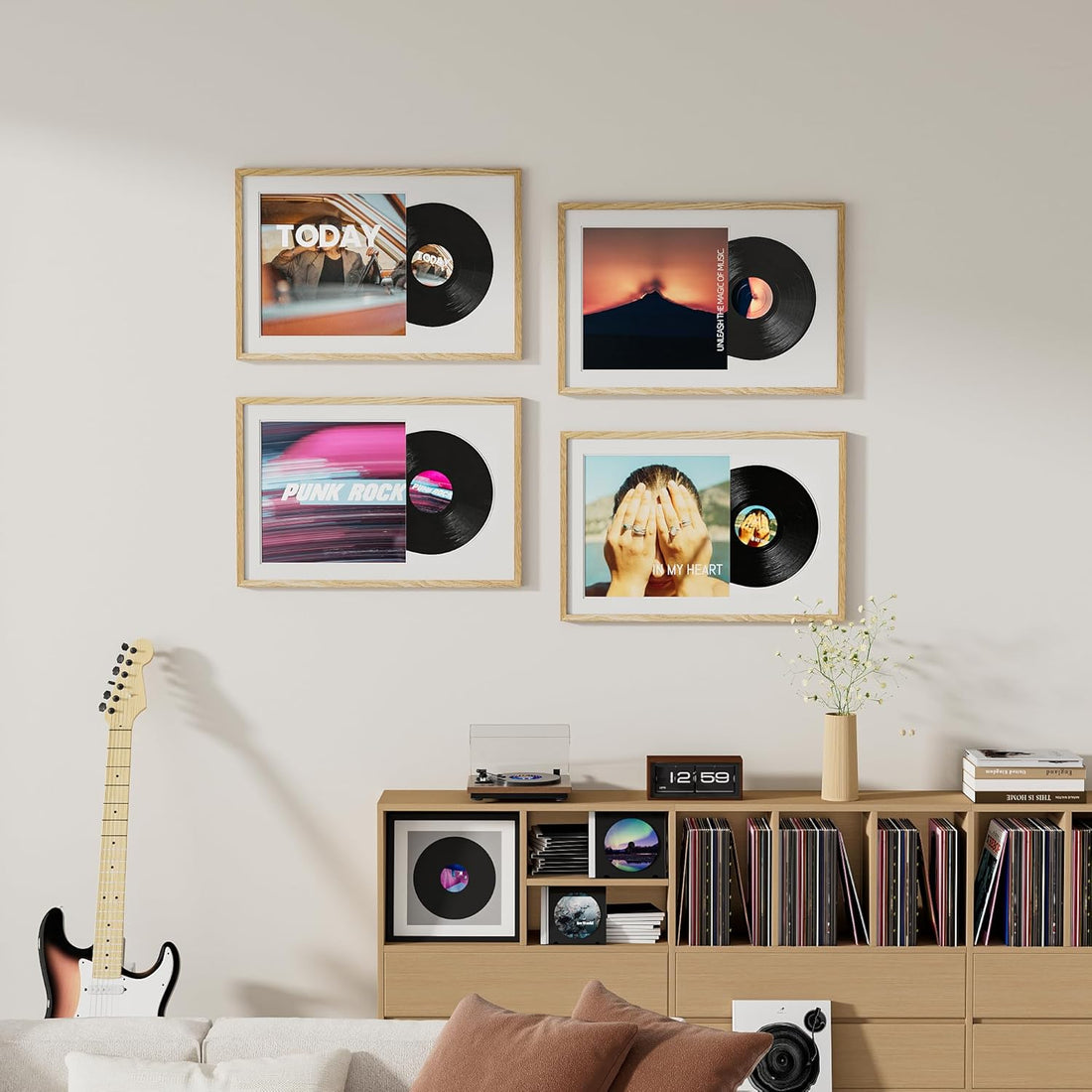 Picture Frame-01: Venusmiles Natural Wood Vinyl Record Frames: Preserving Timeless Memories with Style