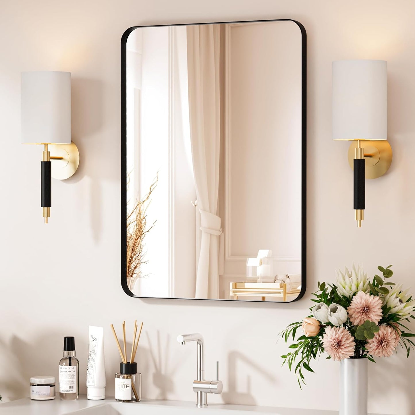 Venusmiles Modern Wall Mirror for Bathroom, Bedroom, Living room