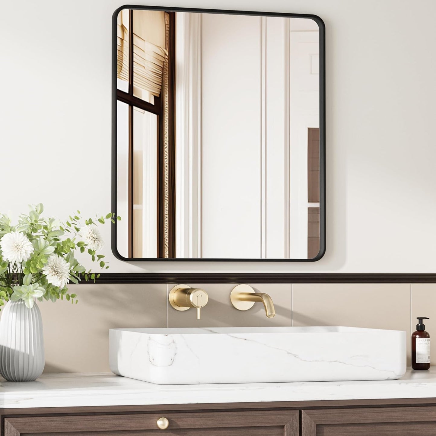 Venusmiles Modern Wall Mirror for Bathroom, Bedroom, Living room