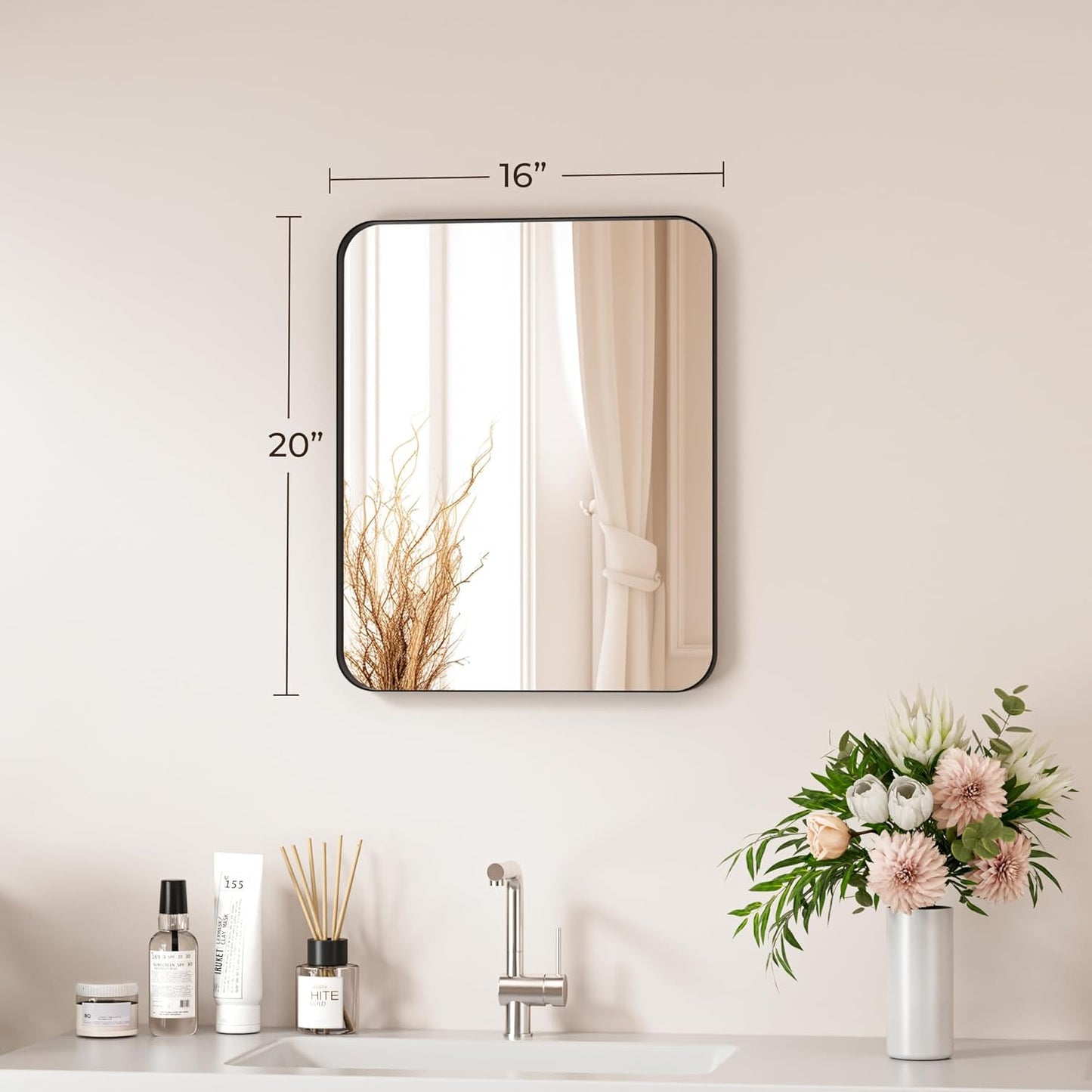 Venusmiles Modern Wall Mirror for Bathroom, Bedroom, Living room