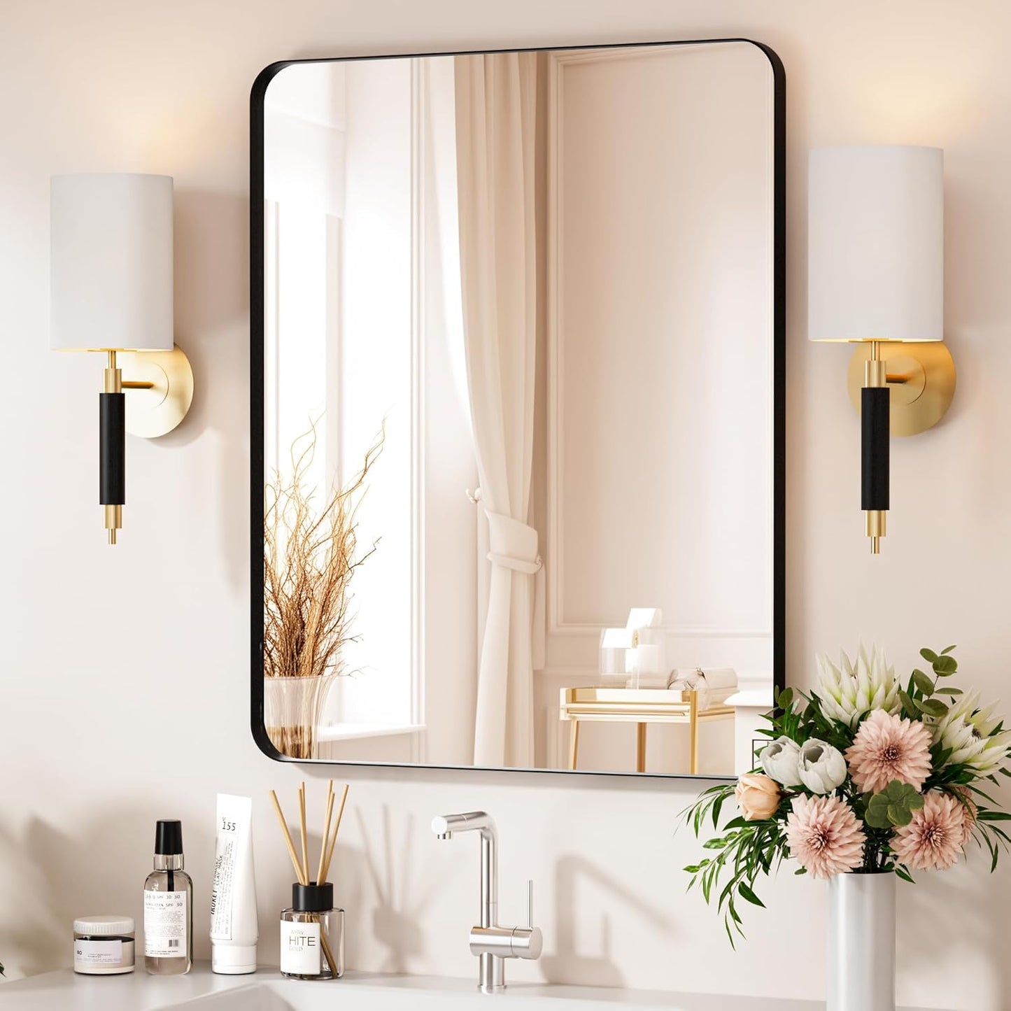 Venusmiles Modern Wall Mirror for Bathroom, Bedroom, Living room