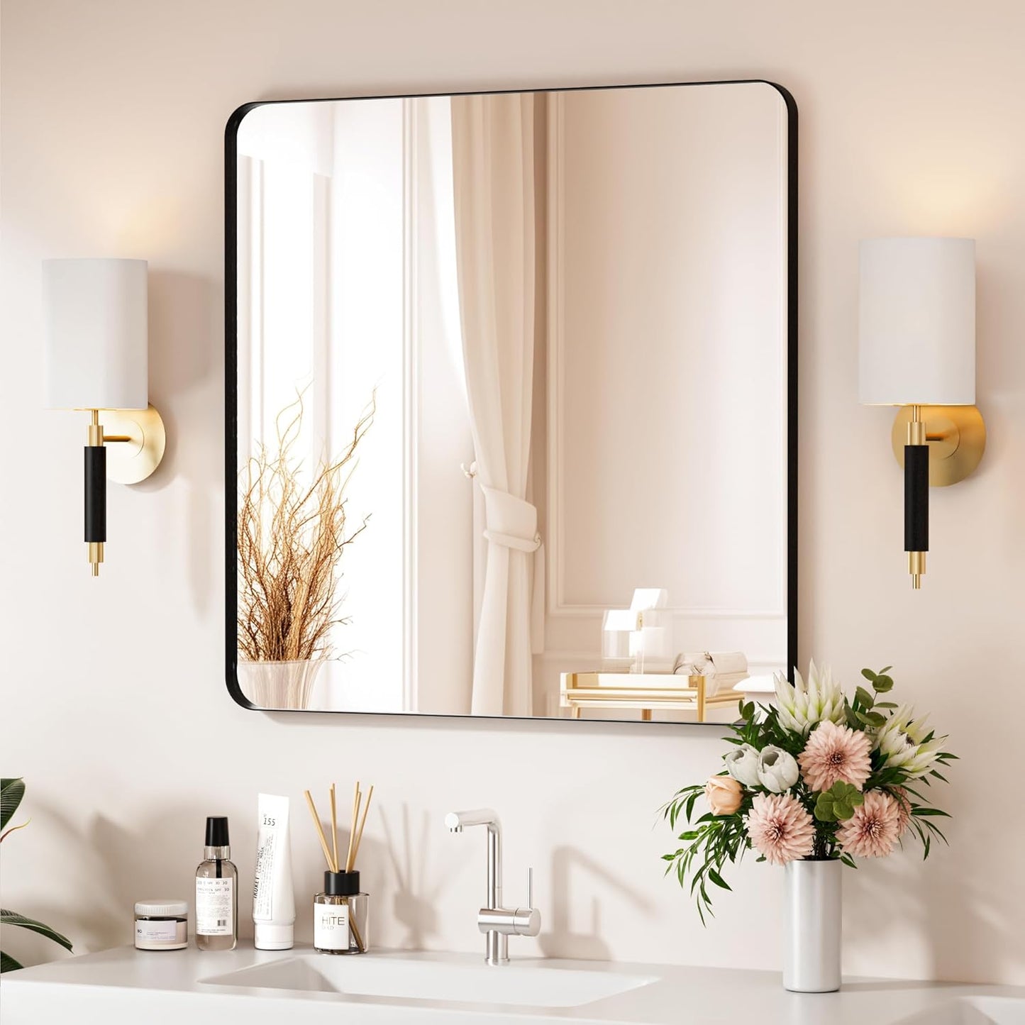 Venusmiles Modern Wall Mirror for Bathroom, Bedroom, Living room