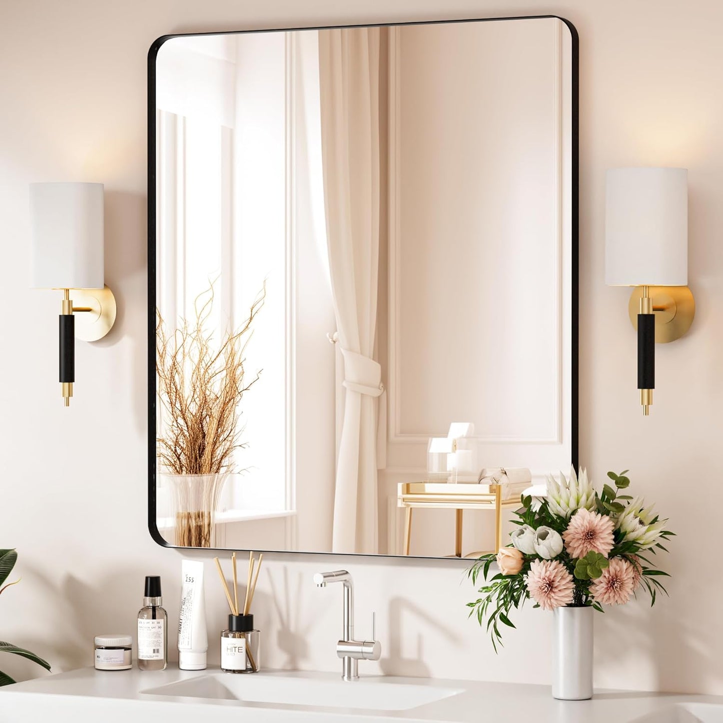 Venusmiles Modern Wall Mirror for Bathroom, Bedroom, Living room