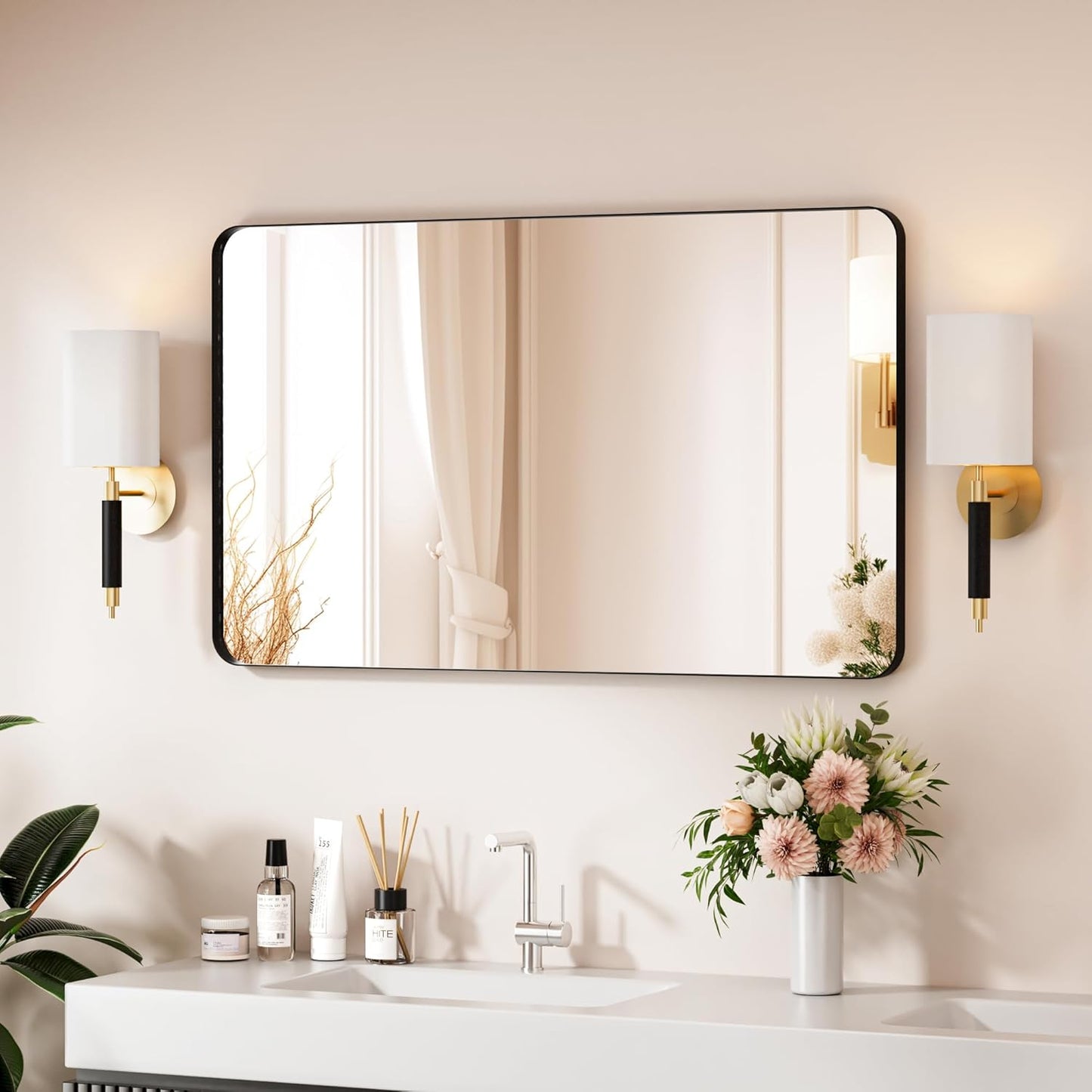 Venusmiles Modern Wall Mirror for Bathroom, Bedroom, Living room