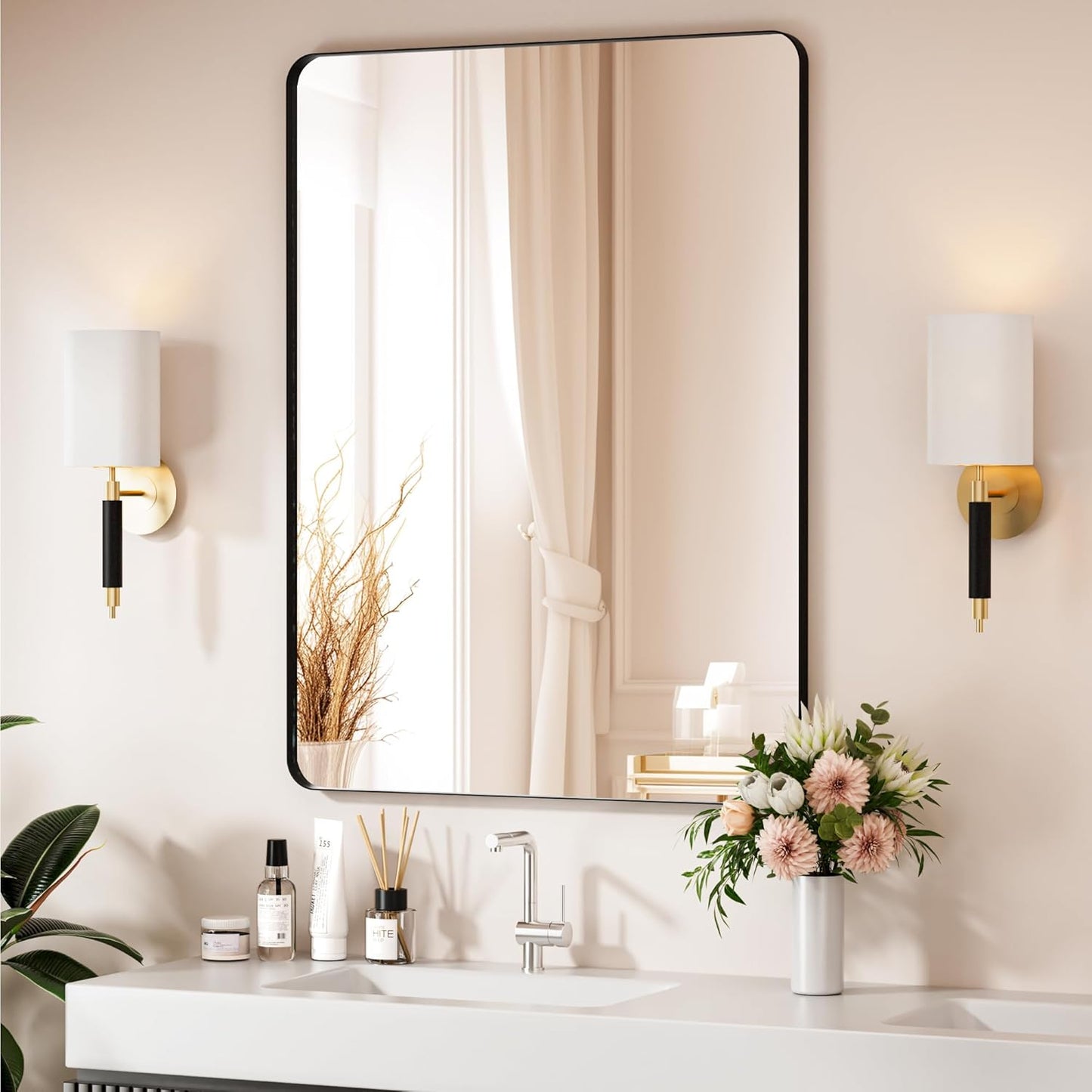 Venusmiles Modern Wall Mirror for Bathroom, Bedroom, Living room