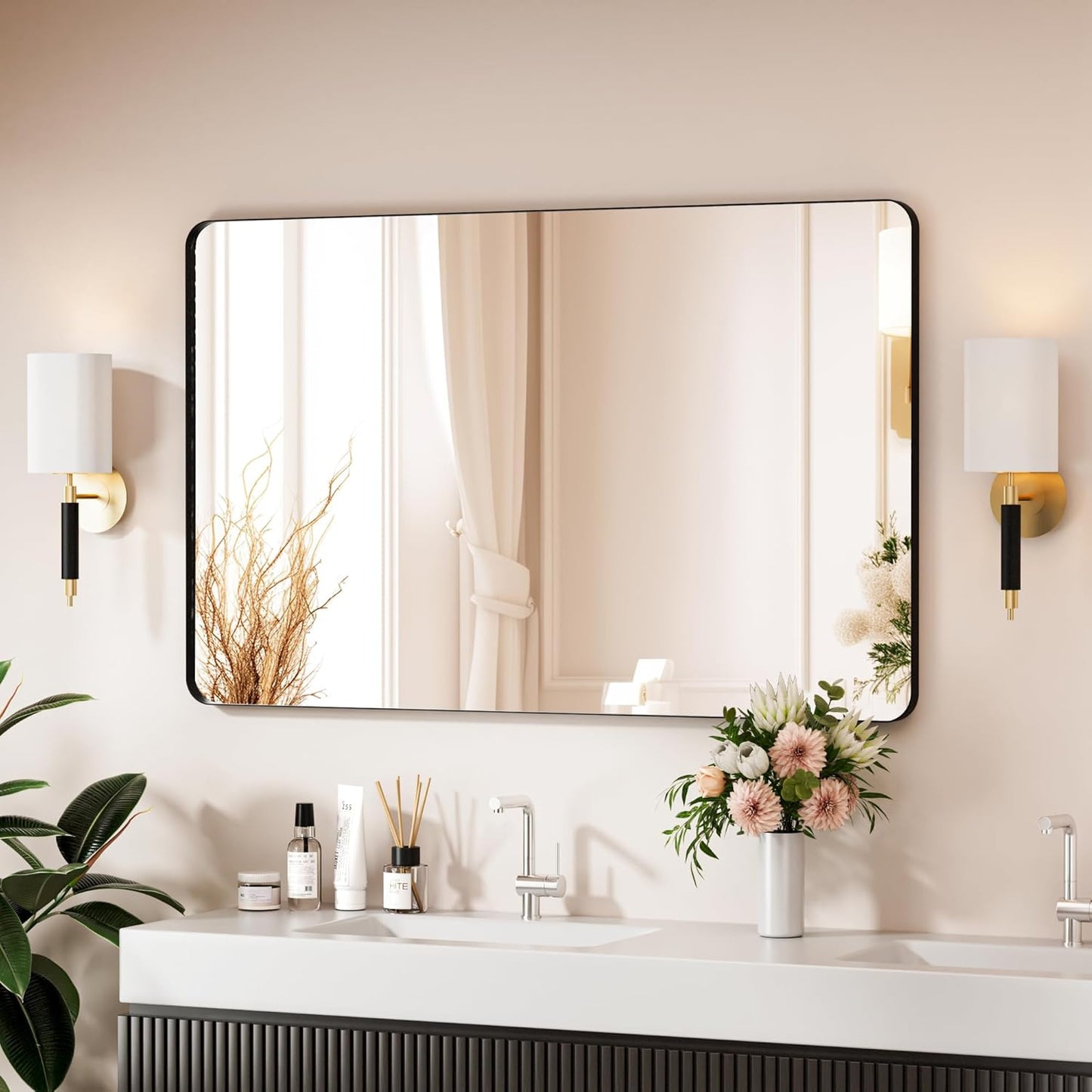 Venusmiles Modern Wall Mirror for Bathroom, Bedroom, Living room