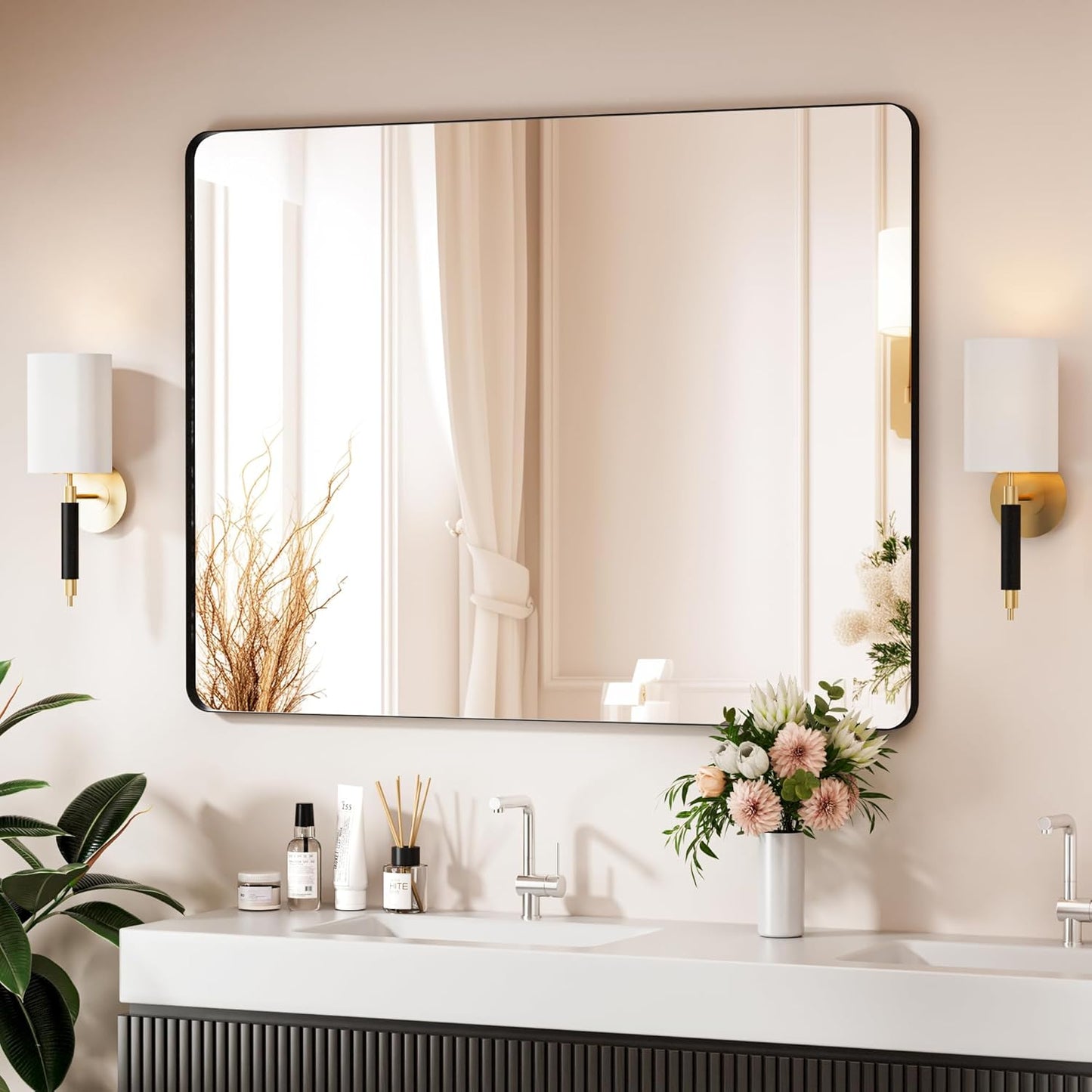 Venusmiles Modern Wall Mirror for Bathroom, Bedroom, Living room