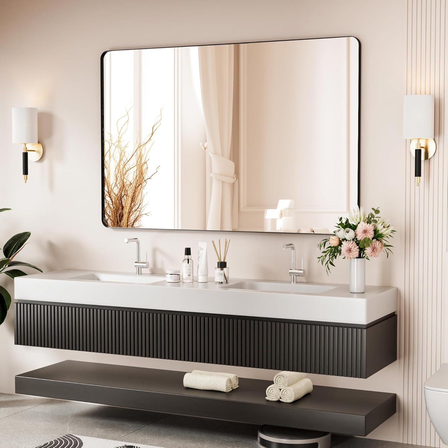 Venusmiles Modern Wall Mirror for Bathroom, Bedroom, Living room