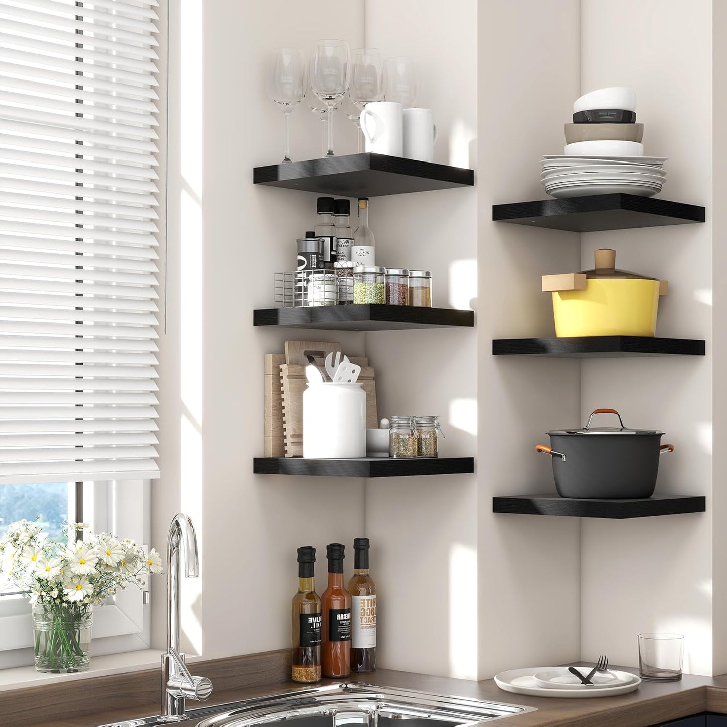 Venusmiles 9 Inch Deep Wall Display Floating Storage Shelves