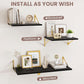 Venusmiles 16 Inch Wide Floating Wall Shelves with Brackets