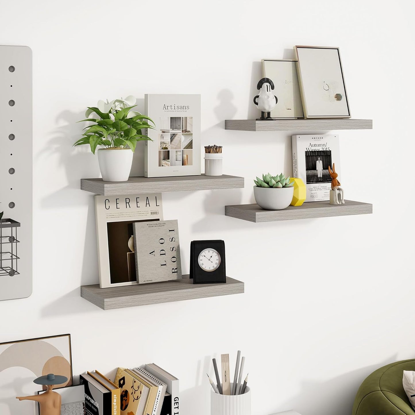 Venusmiles Wall Mounted Floating Shelves with Hidden Brackets