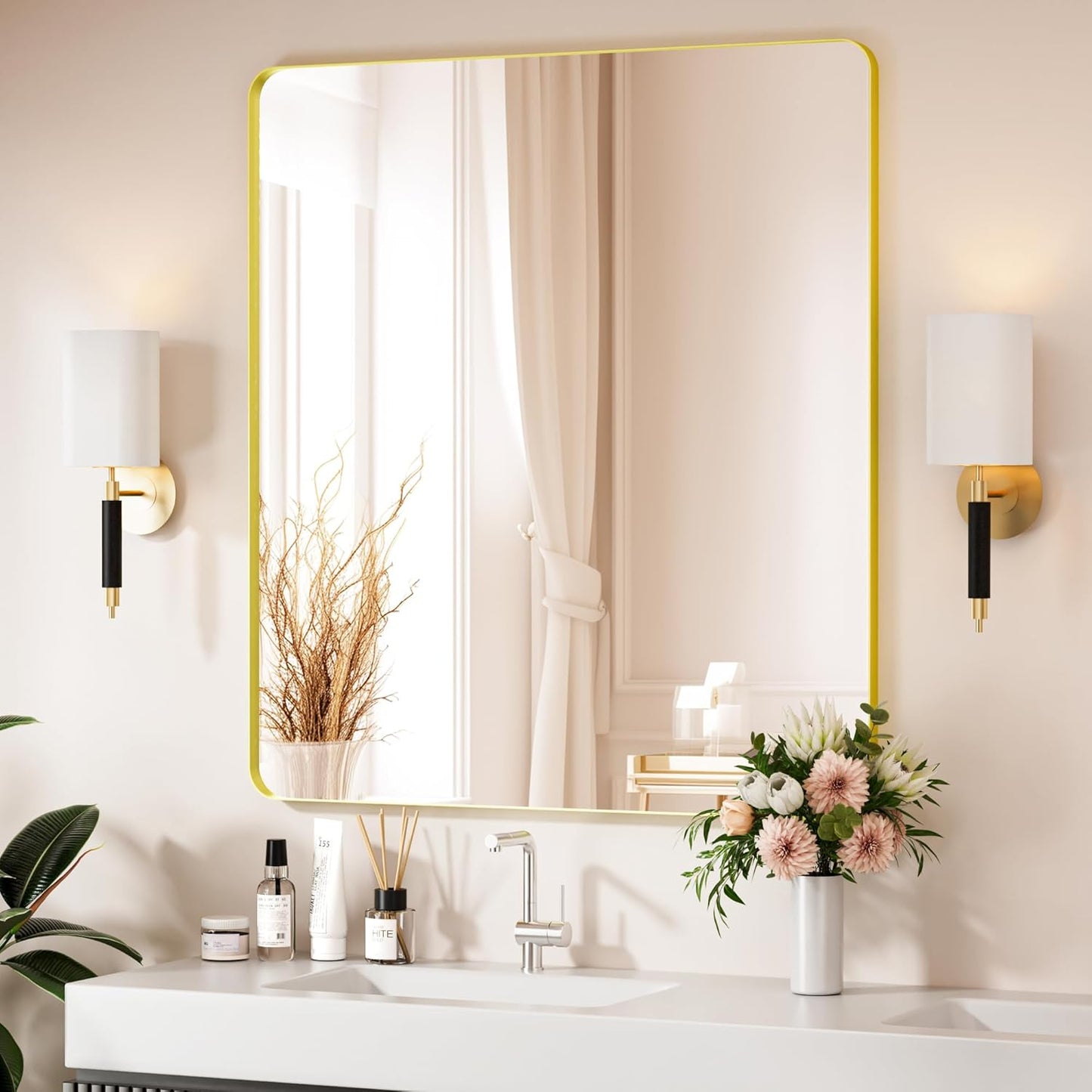 Venusmiles Modern Wall Mirror for Bathroom, Bedroom, Living room