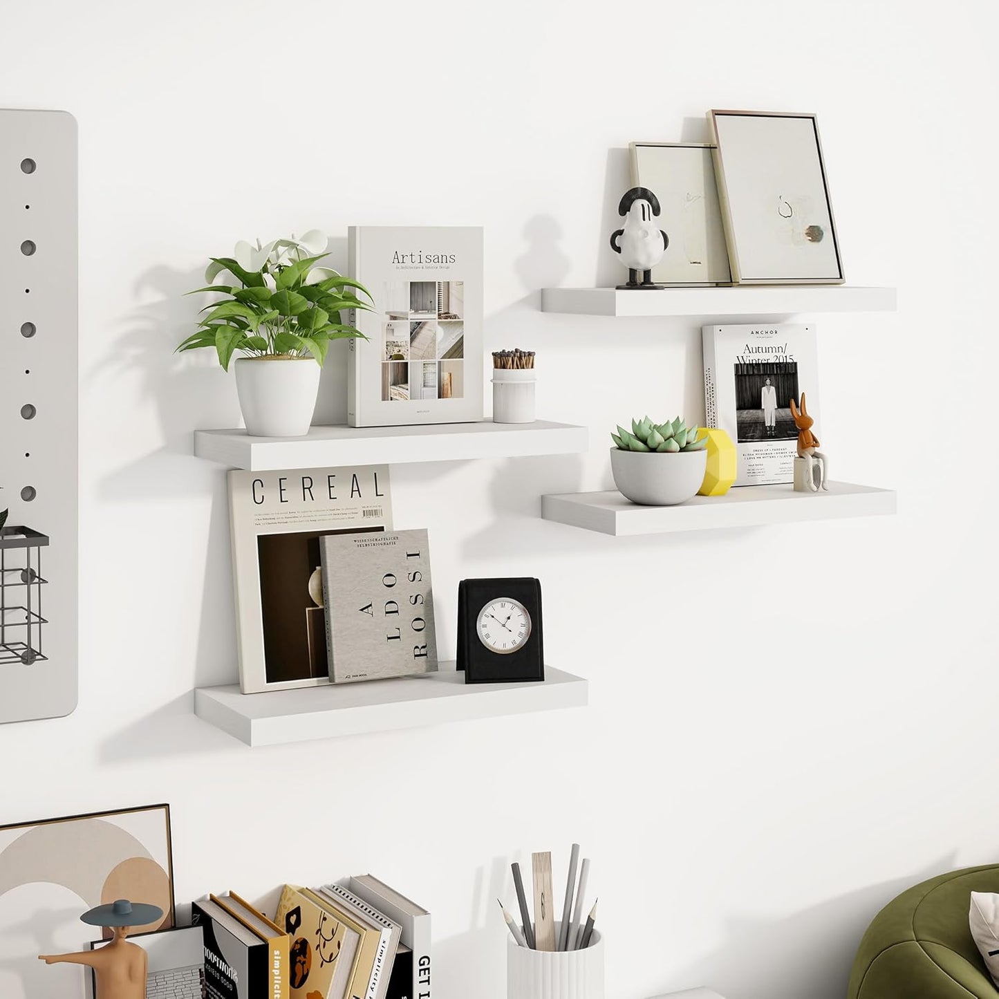 Venusmiles Wall Mounted Floating Shelves with Hidden Brackets