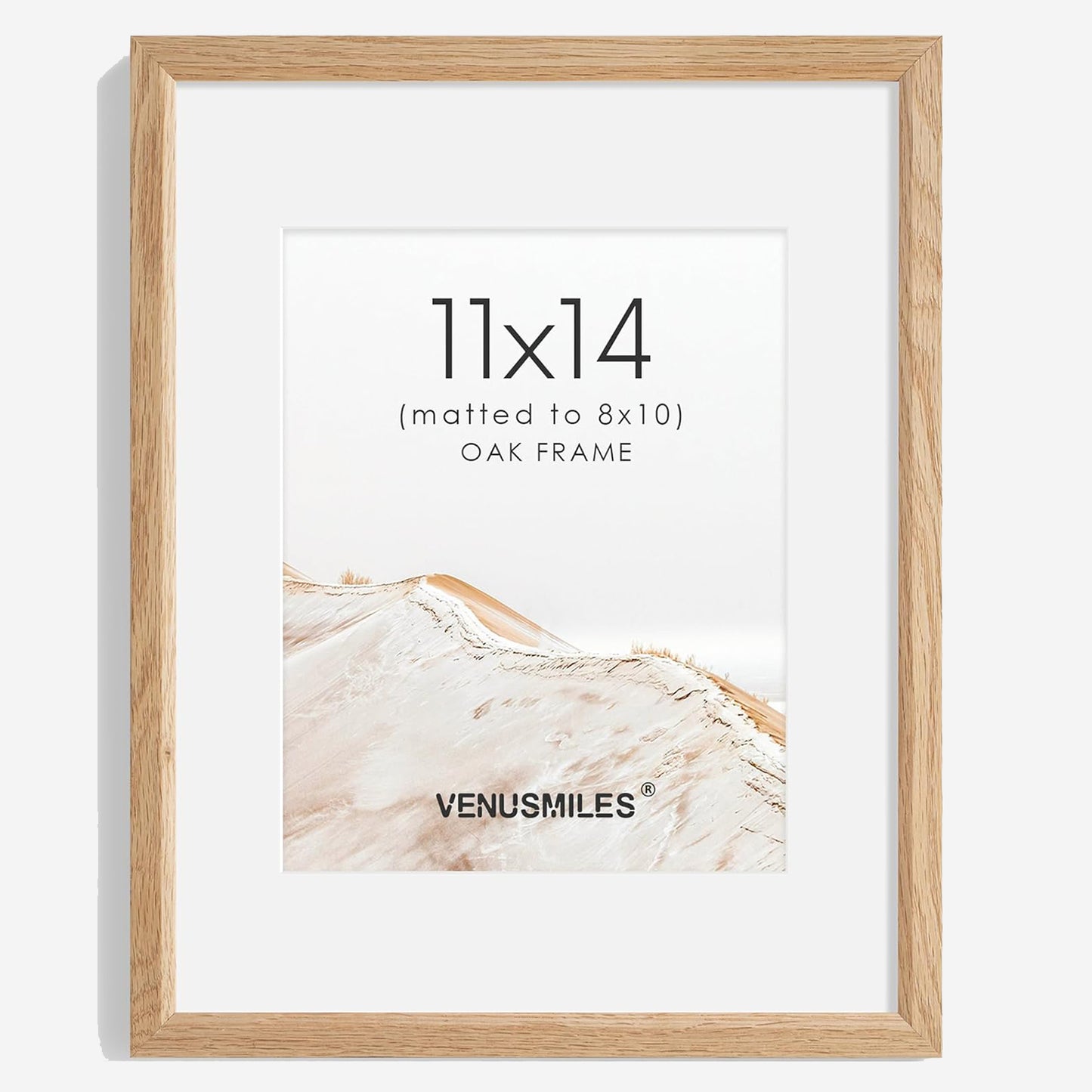 Venusmiles 12 Sizes Natural Solid Oak Photo Frames Wall Hanging Large Handcrafted Picture Frame with HD Plexiglass