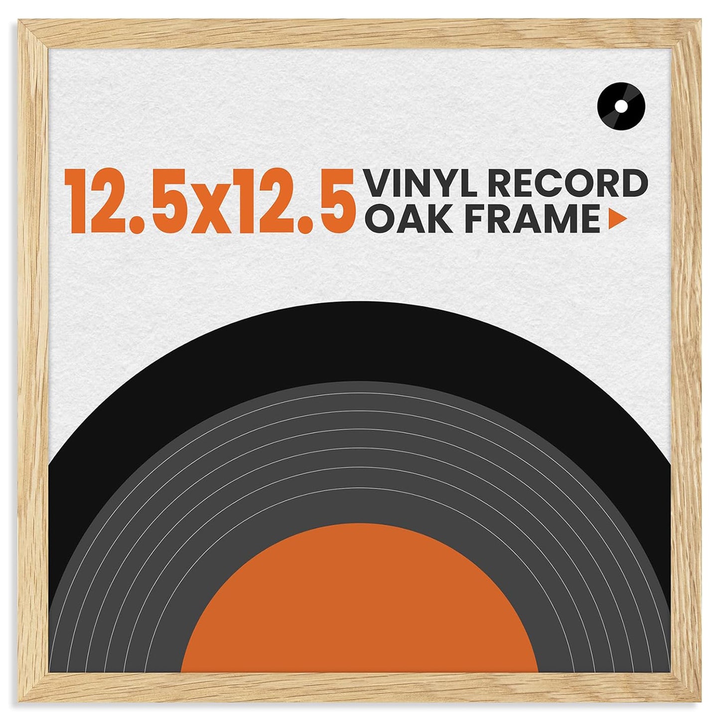 Venusmiles Natural Wood Vinyl Record Frame for 12.5 X 12.5 Inches LP Record with White Mat