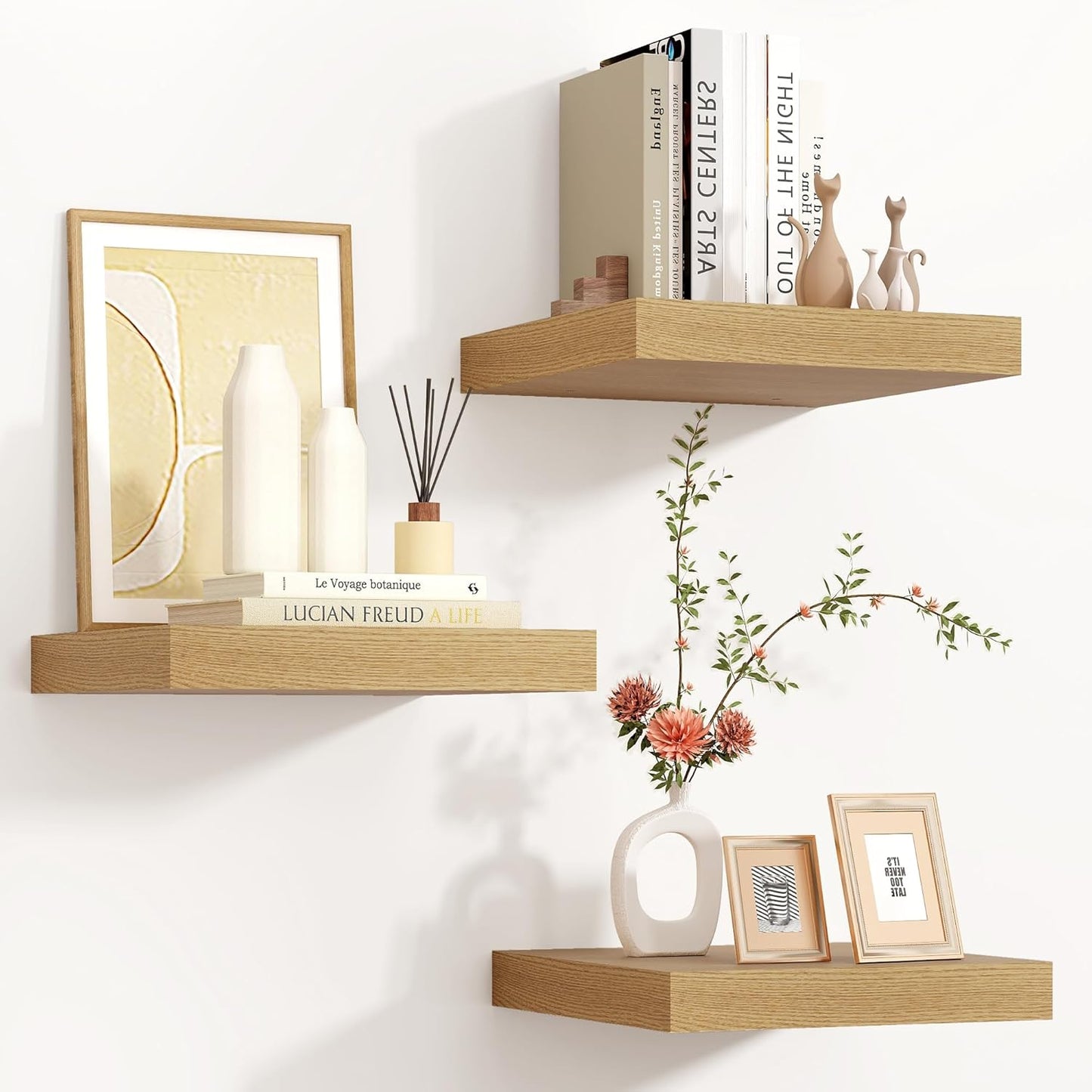 Venusmiles 9 Inch Deep Wall Display Floating Storage Shelves