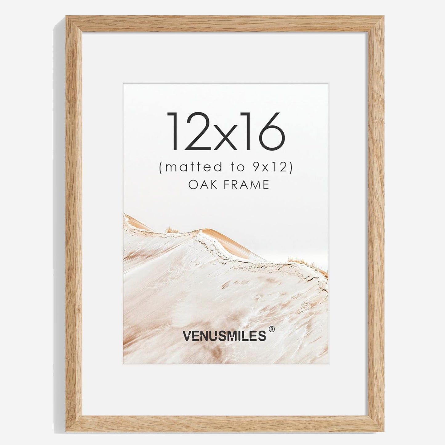 Venusmiles 12 Sizes Natural Solid Oak Photo Frames Wall Hanging Large Handcrafted Picture Frame with HD Plexiglass