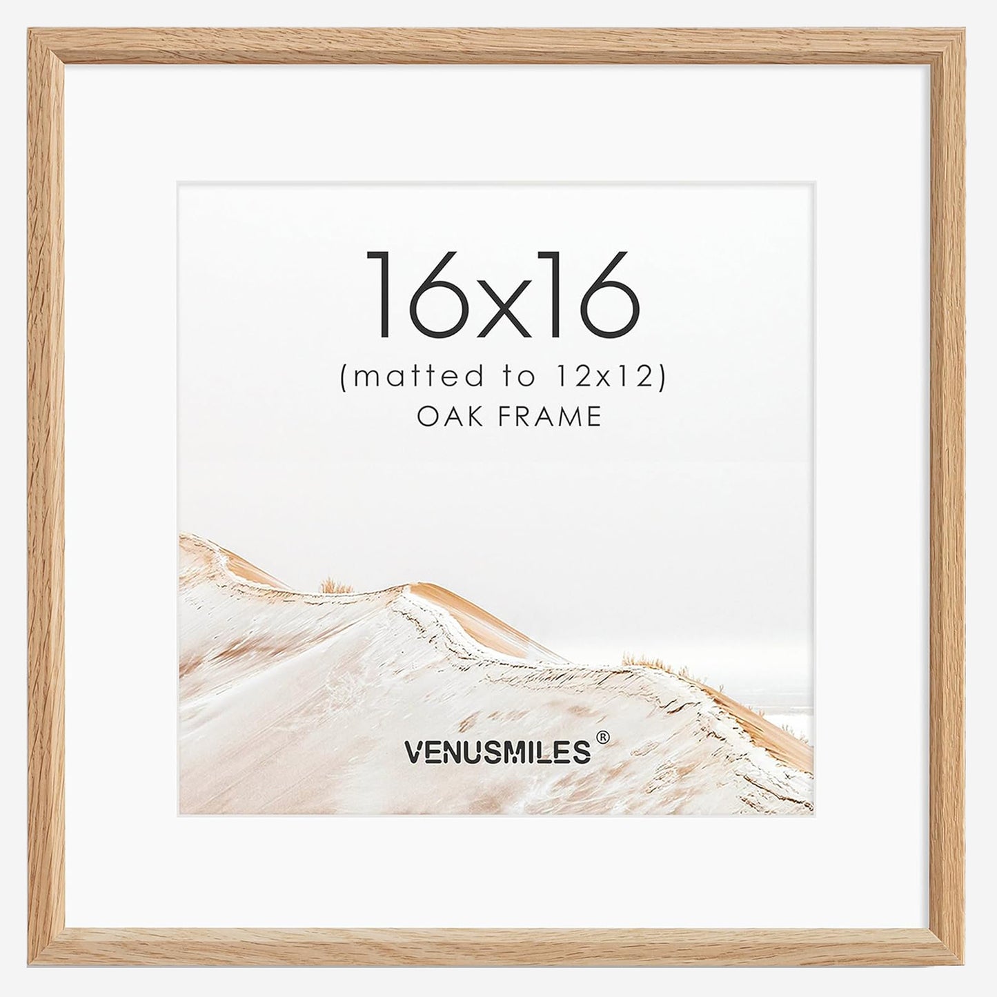 Venusmiles 12 Sizes Natural Solid Oak Photo Frames Wall Hanging Large Handcrafted Picture Frame with HD Plexiglass