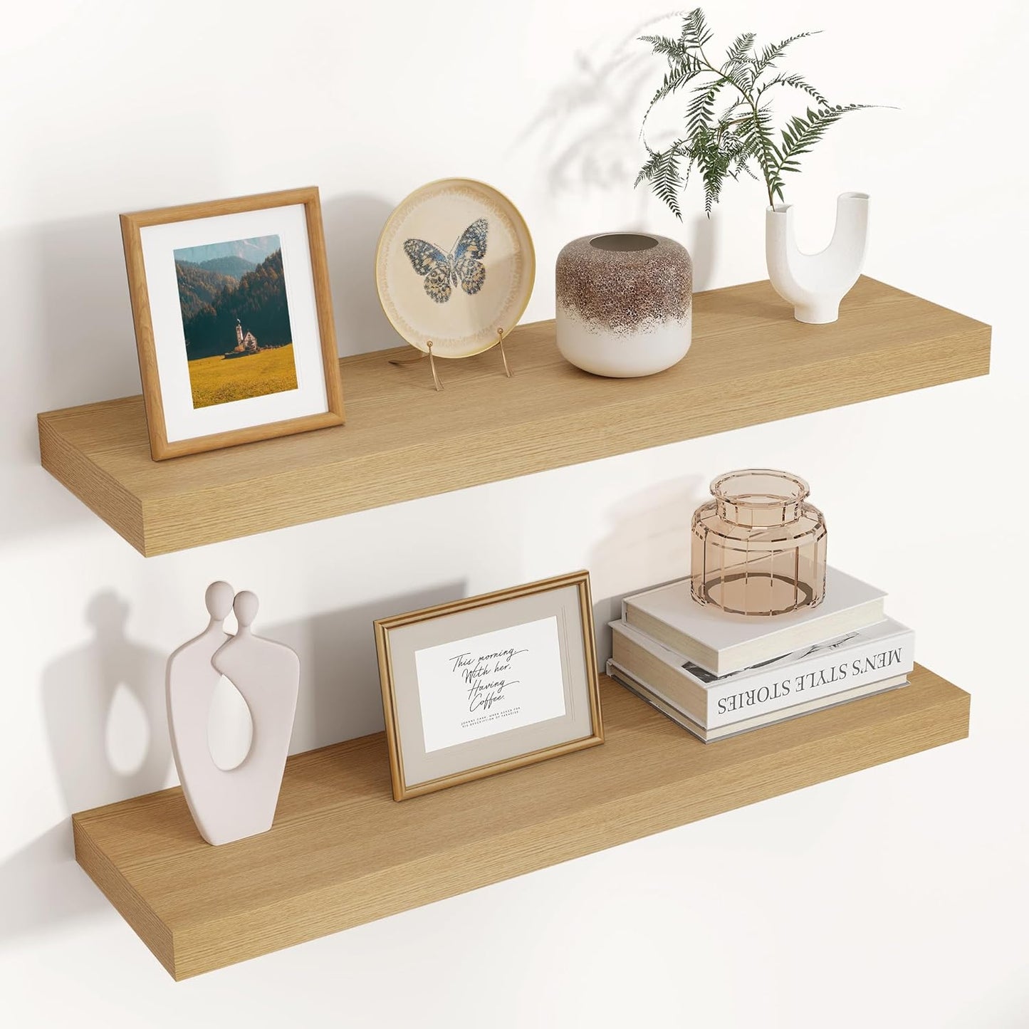 Venusmiles 9 Inch Deep Wall Display Floating Storage Shelves