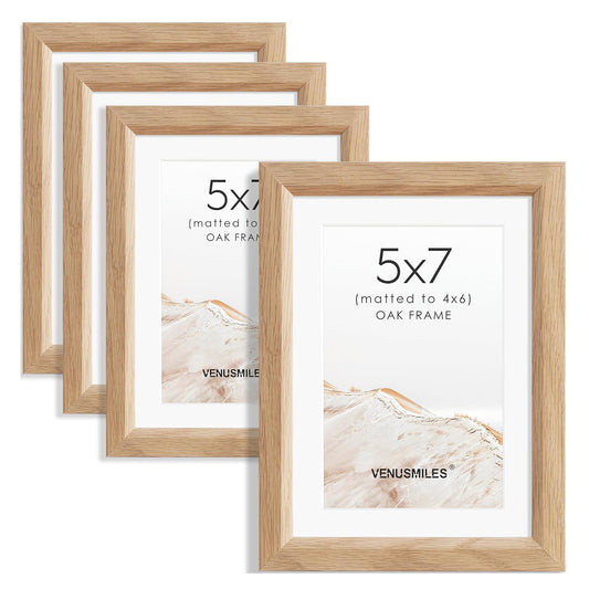 Venusmiles 12 Sizes Natural Solid Oak Photo Frames Wall Hanging Large Handcrafted Picture Frame with HD Plexiglass