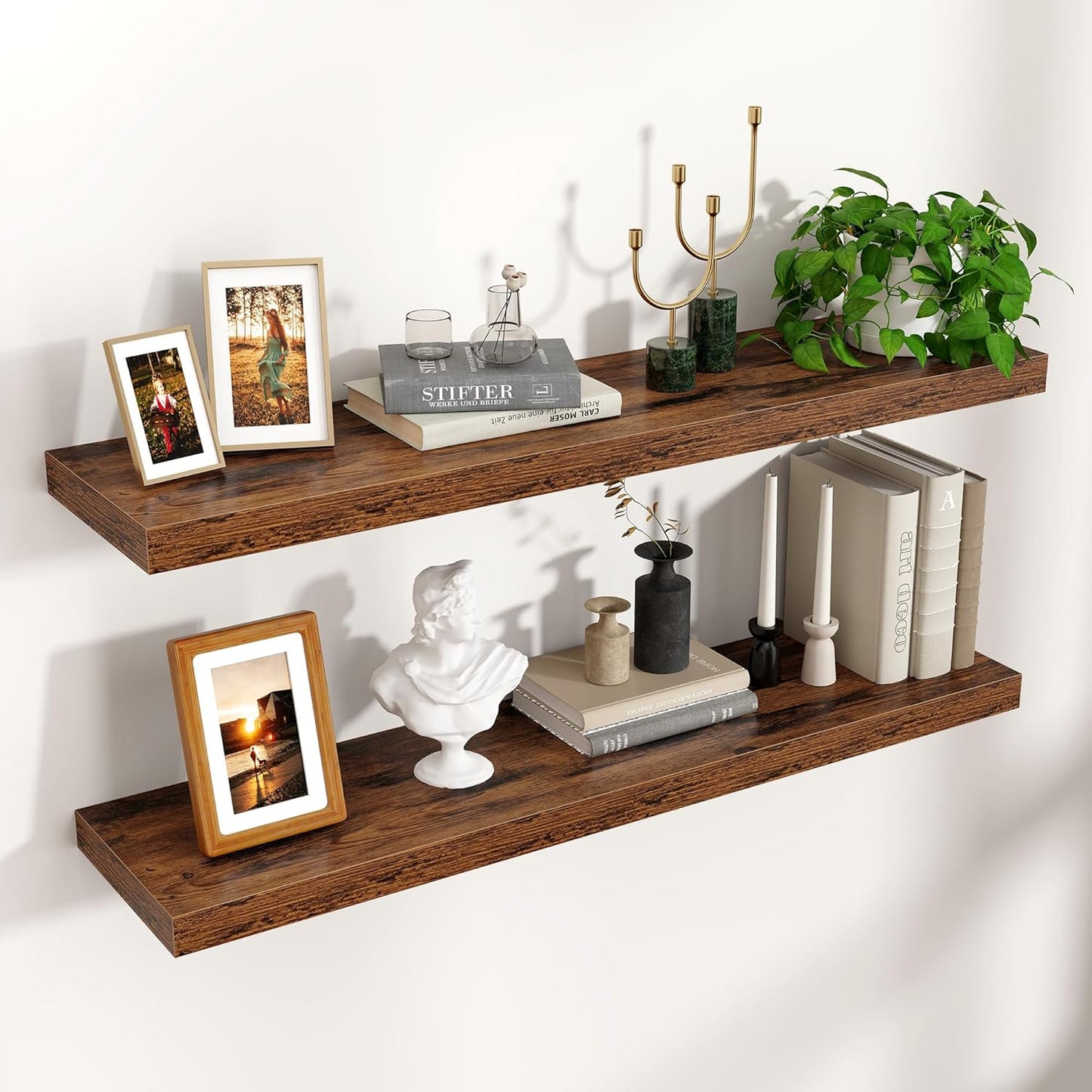 Venusmiles 9 Inch Deep Wall Display Floating Storage Shelves