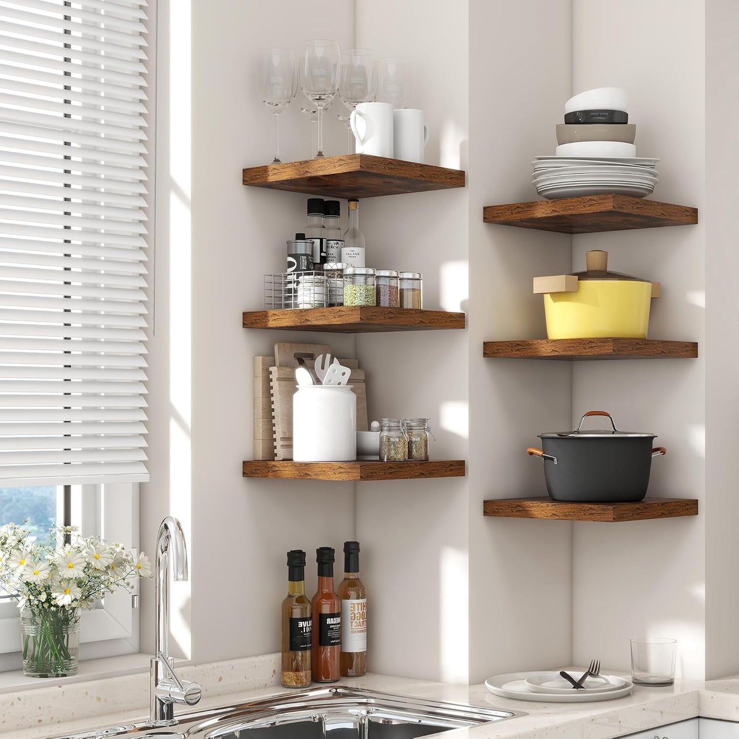 Venusmiles 9 Inch Deep Wall Display Floating Storage Shelves