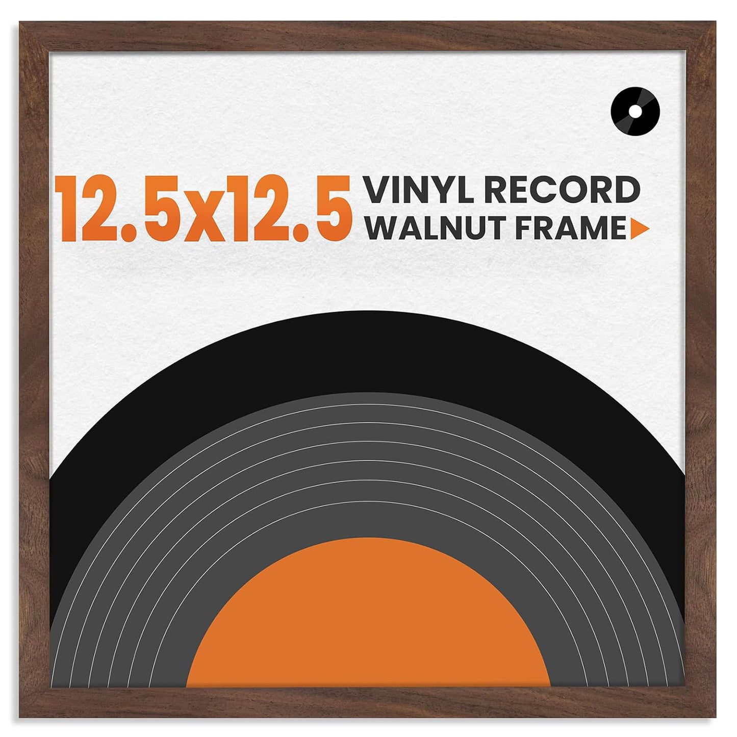 Venusmiles Natural Wood Vinyl Record Frame for 12.5 X 12.5 Inches LP Record with White Mat