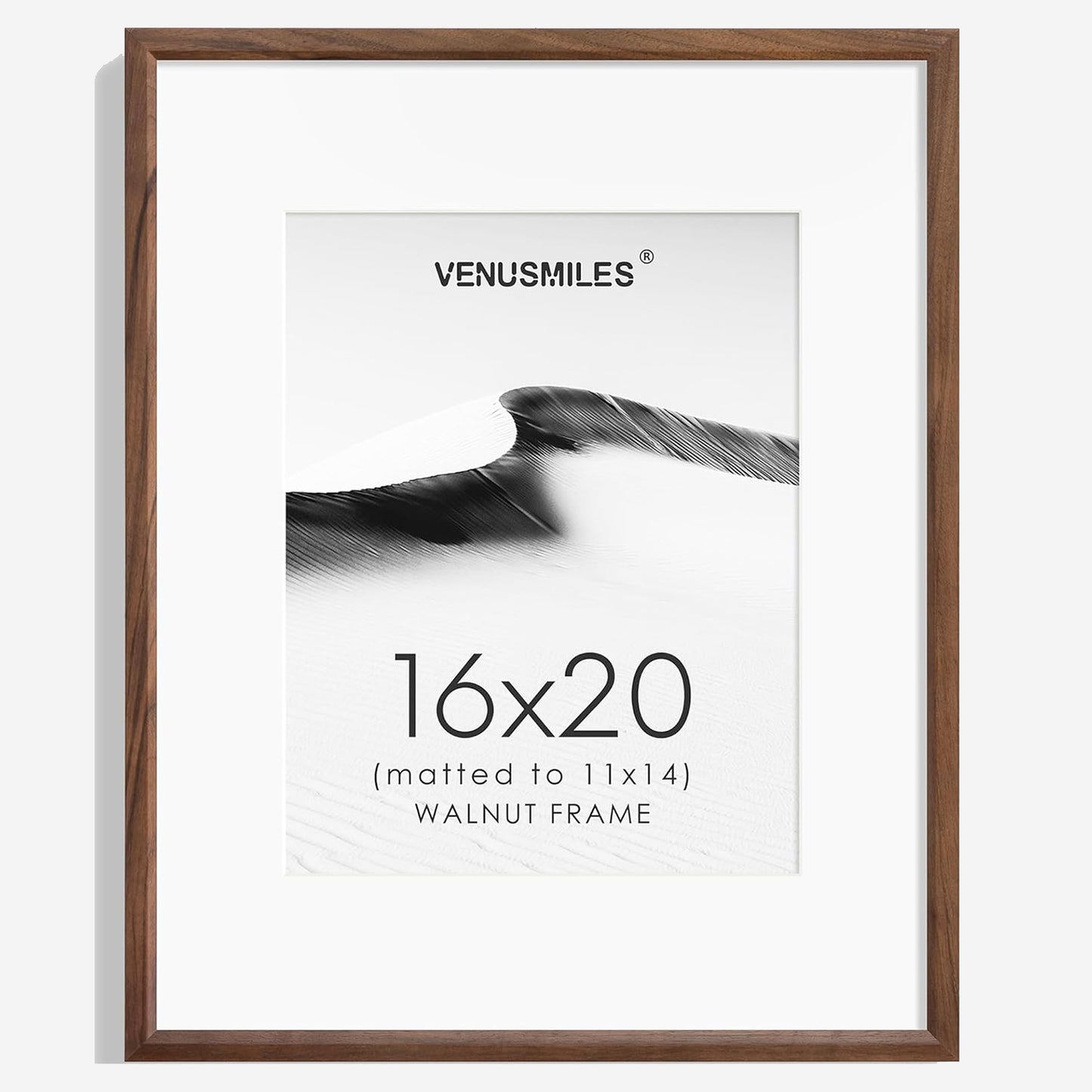 Venusmiles 12 Sizes Natural Solid Oak Photo Frames Wall Hanging Large Handcrafted Picture Frame with HD Plexiglass