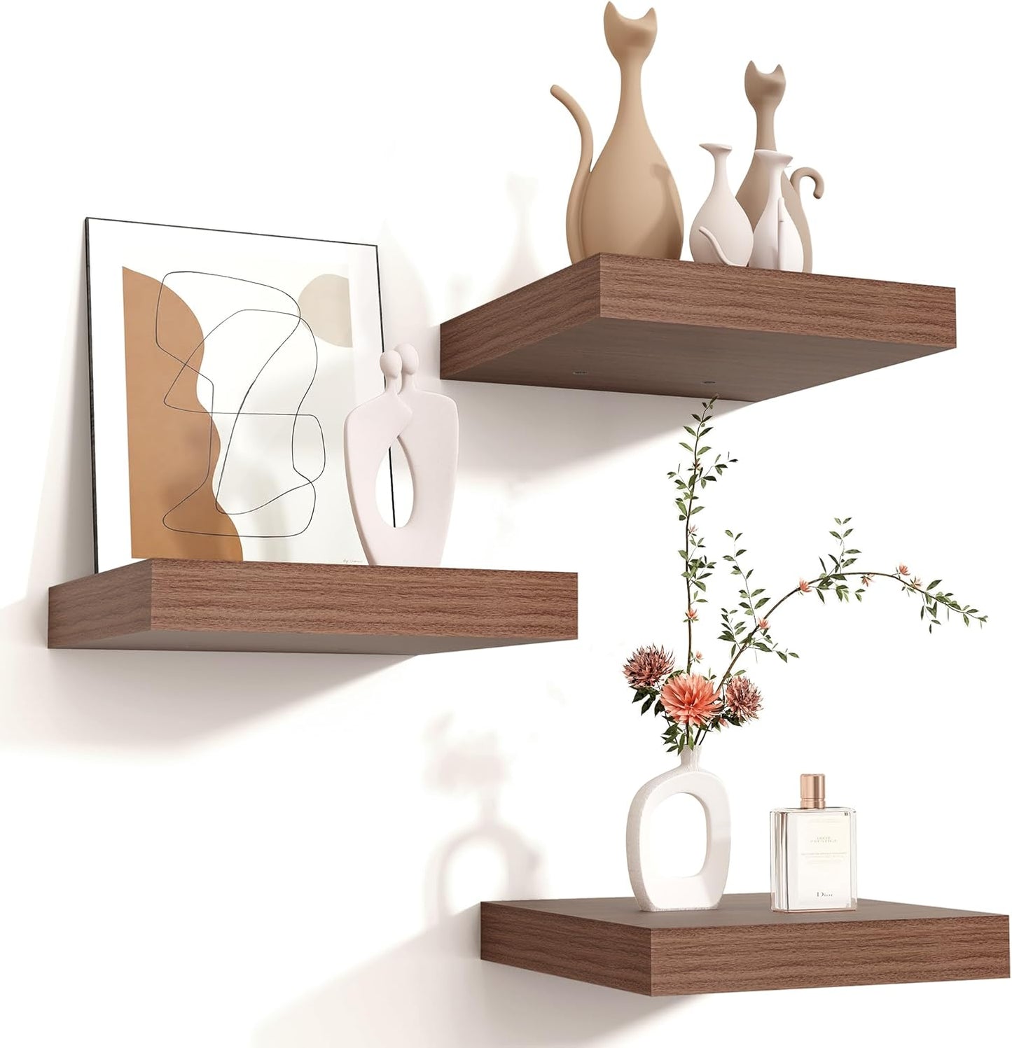 Venusmiles 9 Inch Deep Wall Display Floating Storage Shelves