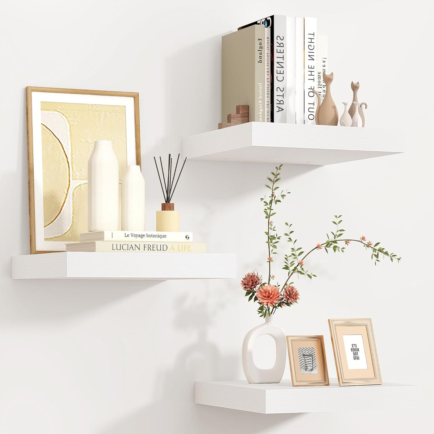 Venusmiles 9 Inch Deep Wall Display Floating Storage Shelves